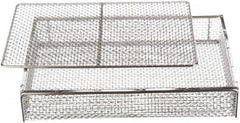 Marlin Steel Wire Products - 11" Deep, Rectangular Stainless Steel Mesh Basket - 16" Wide x 3" High - Benchmark Tooling