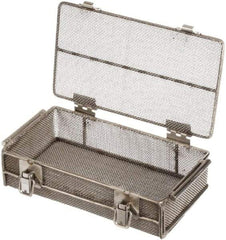 Marlin Steel Wire Products - 5-5/8" Deep, Rectangular Stainless Steel Mesh Basket - 11" Wide x 3-1/8" High - Benchmark Tooling