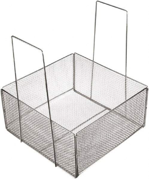 Marlin Steel Wire Products - 18" Deep, Rectangular Stainless Steel Mesh Basket - 18" Wide x 9" High - Benchmark Tooling