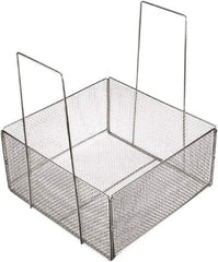 Marlin Steel Wire Products - 18" Deep, Rectangular Stainless Steel Mesh Basket - 18" Wide x 9" High - Benchmark Tooling