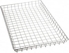 Marlin Steel Wire Products - 16" Deep, Rectangular Steel Wire Basket - 26" Wide x 2" High - Benchmark Tooling