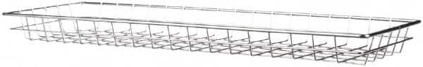 Marlin Steel Wire Products - 9" Deep, Rectangular Steel Wire Basket - 25.078" Wide x 2" High - Benchmark Tooling