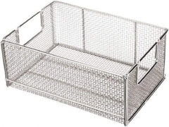 Marlin Steel Wire Products - 10" Deep, Rectangular Stainless Steel Wire Basket - 14" Wide x 6" High - Benchmark Tooling