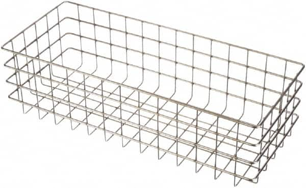 Marlin Steel Wire Products - 20-1/4" Deep, Rectangular Stainless Steel Wire Basket - 8" Wide x 6" High - Benchmark Tooling