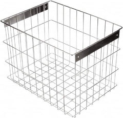 Marlin Steel Wire Products - 16-1/2" Deep, Rectangular Stainless Steel Wire Basket - 11-3/4" Wide x 12-1/4" High - Benchmark Tooling