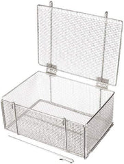 Marlin Steel Wire Products - 10" Deep, Rectangular Stainless Steel Wire Basket - 14" Wide x 6-9/16" High - Benchmark Tooling