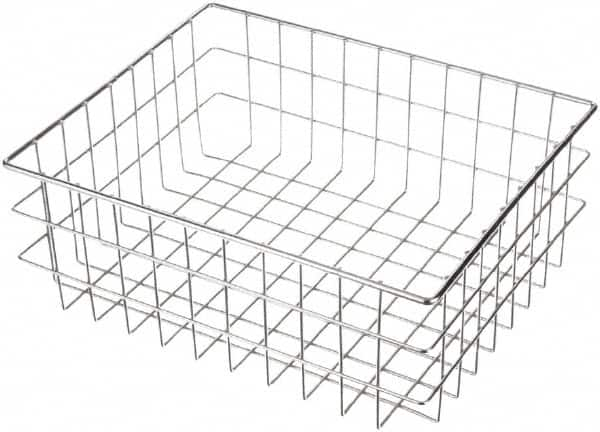 Marlin Steel Wire Products - 13" Deep, Rectangular Steel Wire Basket - 16" Wide x 6" High - Benchmark Tooling