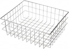 Marlin Steel Wire Products - 13" Deep, Rectangular Steel Wire Basket - 16" Wide x 6" High - Benchmark Tooling