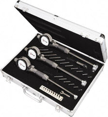 Starrett - 0.7" to 6" Dial Bore Gage Set - 0.0005" Graduation, 6" Gage, Hardened Tool Steel - Benchmark Tooling