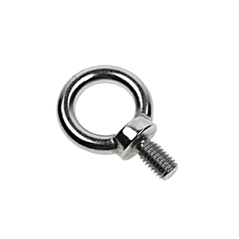 Fixed Lifting Eye Bolt: Without Shoulder, 800 lb Capacity, 5/16 ™ Thread, Grade 316 Stainless Steel Fully Threaded, 9/16″ Shank, 9/16″ Thread Length