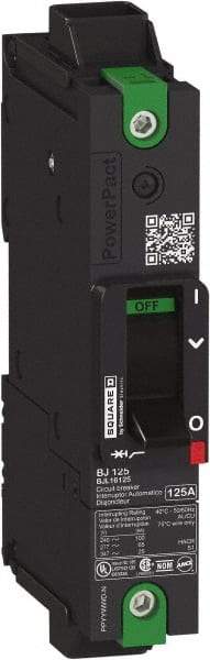 Square D - 100 Amp, 347 VAC, 1 Pole, Unit Mount B-Frame Circuit Breaker - Thermal-Magnetic Trip, 25 kA at 240 VAC, 18 kA at 277 VAC, 14 kA at 347 VAC Breaking Capacity, 14-3/0 AWG - Benchmark Tooling