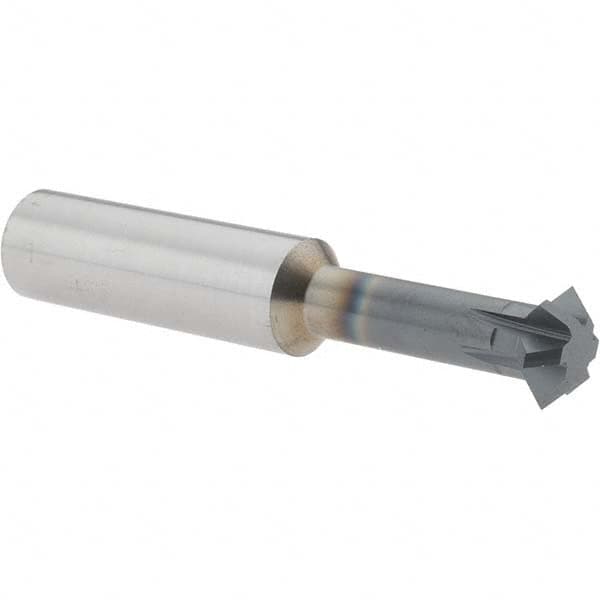 Accupro - 5/8° 5/8" Cut Diam, 0.25" Cut Width, 5/8" Shank, Solid Carbide Double-Angle Cutter - Benchmark Tooling