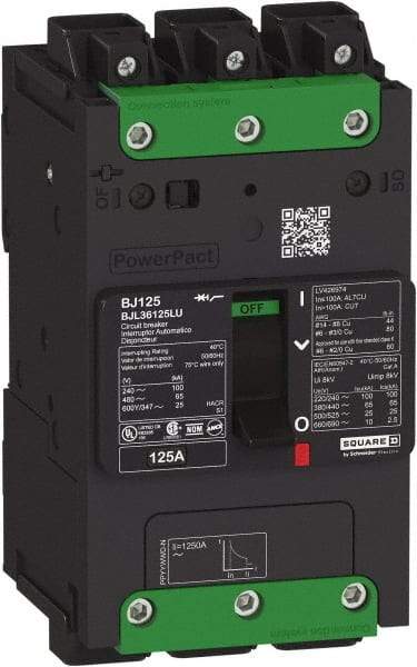 Square D - 30 Amp, 277 VAC, 1 Pole, Panel Mount B-Frame Circuit Breaker - Thermal-Magnetic Trip, 65 kA at 240 V, 35 kA at 277 VAC Breaking Capacity, 14-2/0 AWG - Benchmark Tooling