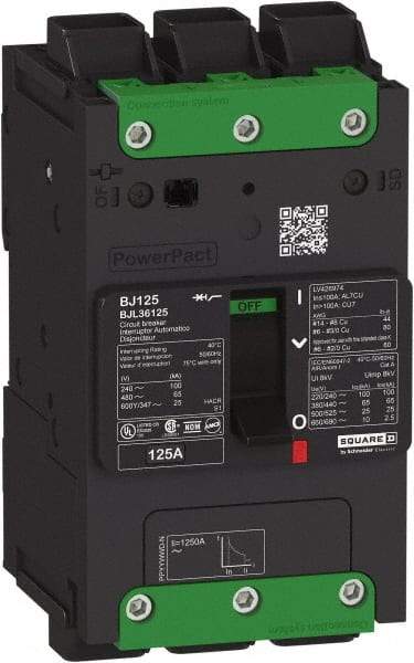 Square D - 40 Amp, 600Y/347 VAC, 3 Pole, Unit Mount B-Frame Circuit Breaker - Thermal-Magnetic Trip, 65 kA at 240 VAC, 35 kA at 480 VAC, 18 kA at 600Y/347 VAC Breaking Capacity, 14-3/0 AWG - Benchmark Tooling