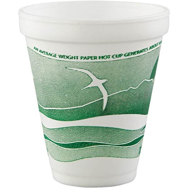 DART - Foam Hot/Cold Foam Drinking Cups, 12 oz - White, Green - Benchmark Tooling