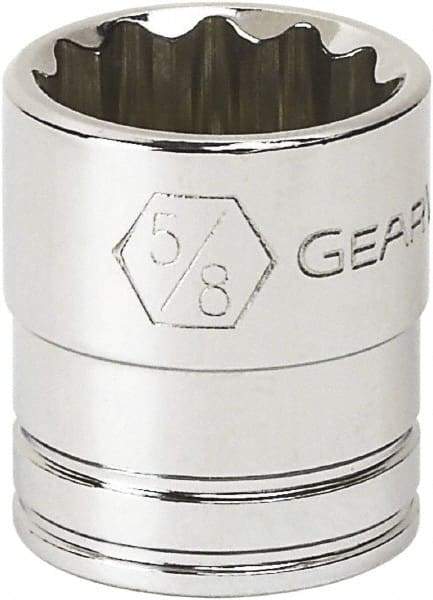 GearWrench - 1/4", 3/8" Drive, Standard Hand Socket - 12 Points, 0.984" OAL, Alloy Steel, Full Polish Finish - Benchmark Tooling