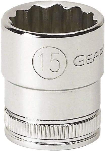 GearWrench - 3/8" Drive, Standard Hand Socket - 6 Points, 0.984" OAL, Alloy Steel, Full Polish Finish - Benchmark Tooling