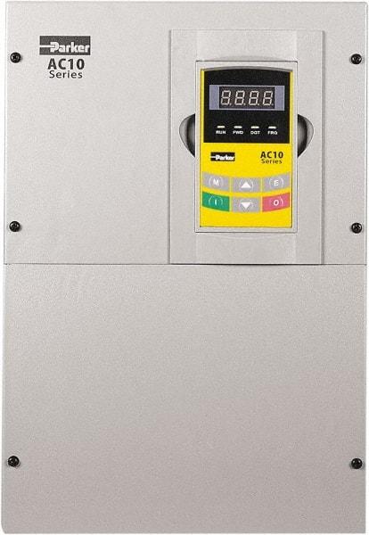 Parker - Three Phase, 460 Volt, 40 hp, Variable Frequency Drive - 10.43" Wide x 9-1/4" Deep x 17" High, IP20 - Benchmark Tooling