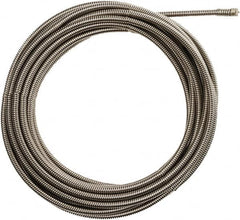 Milwaukee Tool - 3/8" x 25' Drain Cleaning Machine Cable - Inner Core, 1-1/4" to 2-1/2" Pipe, Use with Milwaukee M18 Drain Snakes - Benchmark Tooling