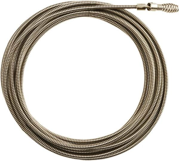 Milwaukee Tool - 5/16" x 25' Drain Cleaning Machine Cable - Inner Core Drophead, 1-1/4" to 2-1/2" Pipe, Use with Milwaukee M18 Drain Snakes - Benchmark Tooling