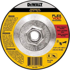 DeWALT - 4-1/2" Wheel Diam, 1/4" Wheel Thickness, 7/8" Arbor Hole, Type 27 Depressed Center Wheel - Fine/Coarse Grade, Ceramic, 13,300 Max RPM - Benchmark Tooling