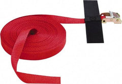 Snap-Loc - 16' Long x 2" Wide, 1,500 Lb Basket Capacity, Polyester & Steel Web Sling - 2" Diam Chain, Red, with Cambuckle Tie Down - Benchmark Tooling