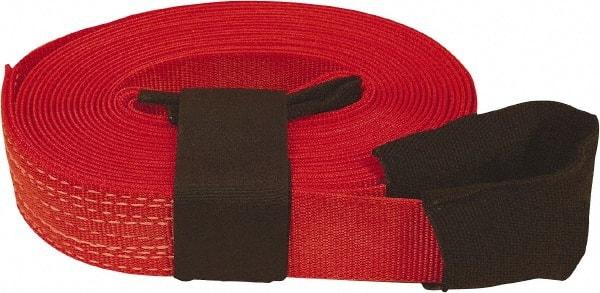 Snap-Loc - 30' Long x 1" Wide, 10,000 Lb Basket Capacity, Polyester & Steel Web Sling - Red, with Web Sling for Lifting - Benchmark Tooling