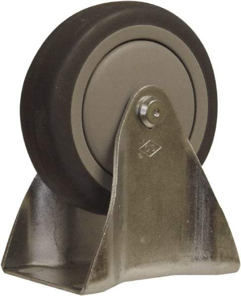 Snap-Loc - 4" Diam x 1" Wide x 5" OAH Top Plate Mount Rigid Caster - Polyurethane, 375 Lb Capacity, Ball Bearing, 1-3/4 X 2-7/8" Plate, Round Stem - Benchmark Tooling