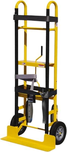 Snap-Loc - 400 Lb Capacity 61" OAH Appliance Hand Truck - Loop Handle, Steel, Solid Rubber Wheels - Benchmark Tooling