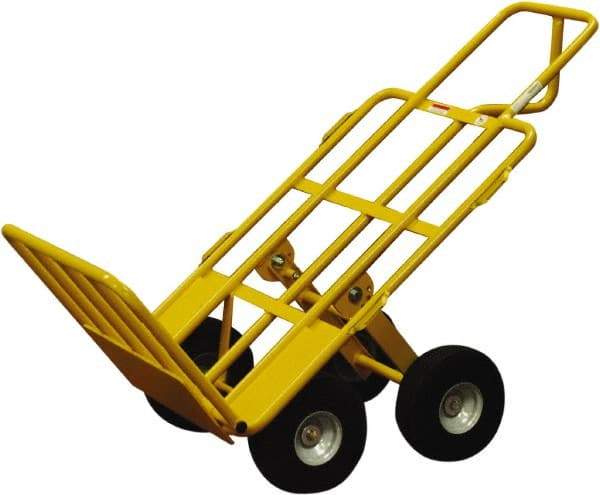 Snap-Loc - 750 Lb Capacity 52" OAH Hand Truck - Loop Handle, Steel, Pneumatic Wheels - Benchmark Tooling