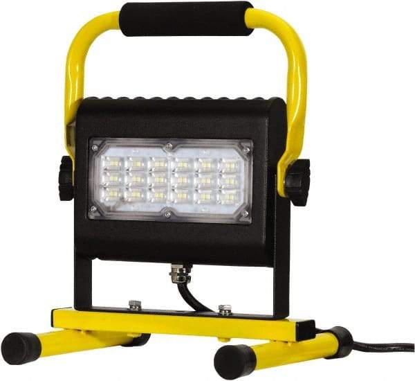 Probuilt Lighting - 120 Volt, 30 Watt, Electric, LED Portable Floor Work Light - 1,524mm Cord, 1 Head, 3,000 Lumens, Aluminum, 12" Long x 8-1/2" Wide x 8" High - Benchmark Tooling