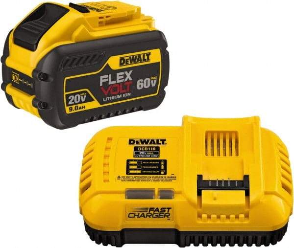 DeWALT - 60 Volt Lithium-Ion Power Tool Battery - 9 Ahr Capacity, 1 hr Charge Time, Series 20/60 FLEXVOLT - Benchmark Tooling