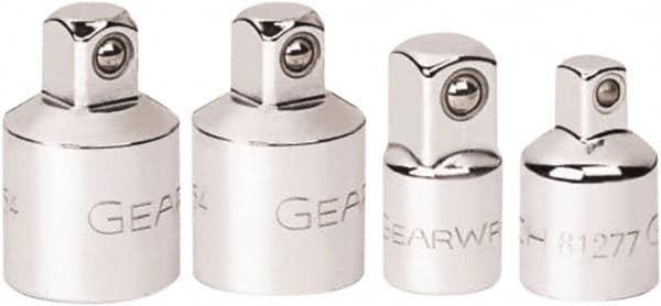 GearWrench - 1/4", 3/8" & 1/2" Drive Slim Line Head Adapter Set - Full Polish Chrome Finish, Various Lengths, Standard Head - Benchmark Tooling