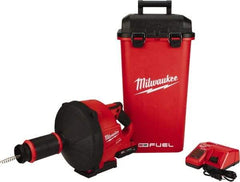 Milwaukee Tool - 18V Battery Battery Drain Cleaning Machine - For 3" Pipe, 35' Cable, 500 Max RPM - Benchmark Tooling