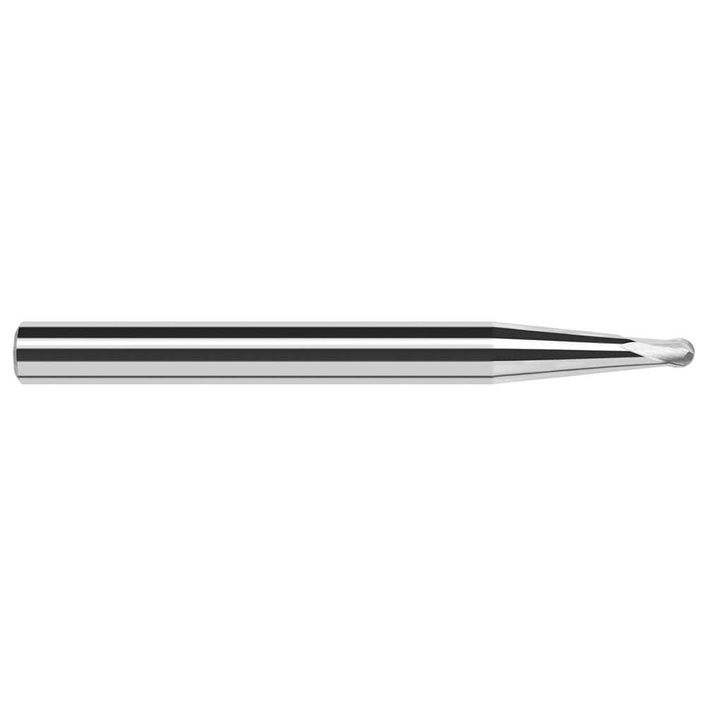 Harvey Tool - Ball End Mills; Mill Diameter (Inch): 1/16 ; Mill Diameter (Decimal Inch): 0.0620 ; Number of Flutes: 2 ; Length of Cut (Decimal Inch): 0.0500 ; Material: Solid Carbide ; Overall Length (Inch): 2 - Exact Industrial Supply
