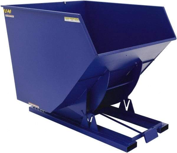 Vestil - 6,000 Lb Load Capacity, 4 Cu Yd, Steel Self-Dumping Hopper - 64" Wide x 79-3/8" Long x 64-3/8" High, Blue - Benchmark Tooling