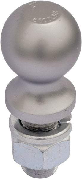 Vestil - 2" Diam, 2" Shank Length, Hitch Ball - 1" Shank Diam, 5,000 Lb Capacity, Chrome - Benchmark Tooling
