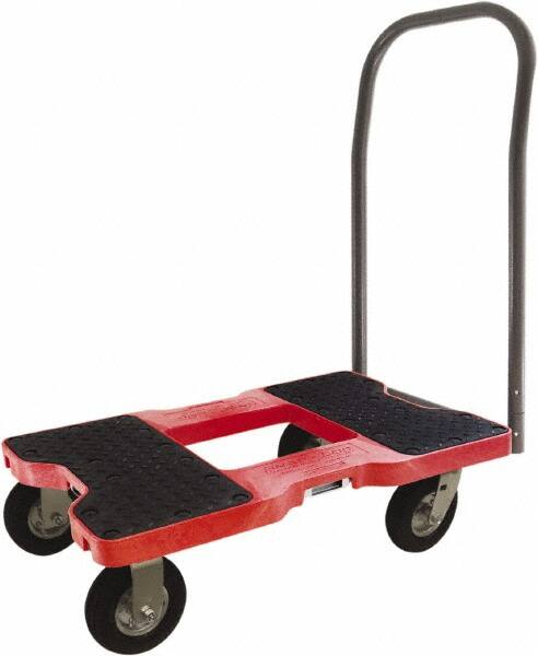 Snap-Loc - 1,500 Lb Capacity Steel Convertible Hand Truck - Polyethylene/Polypropylene Plastic Deck, 20-1/2" OAW, 32" Platform Length x 9-1/2" Platform Height, Rubber Casters - Benchmark Tooling