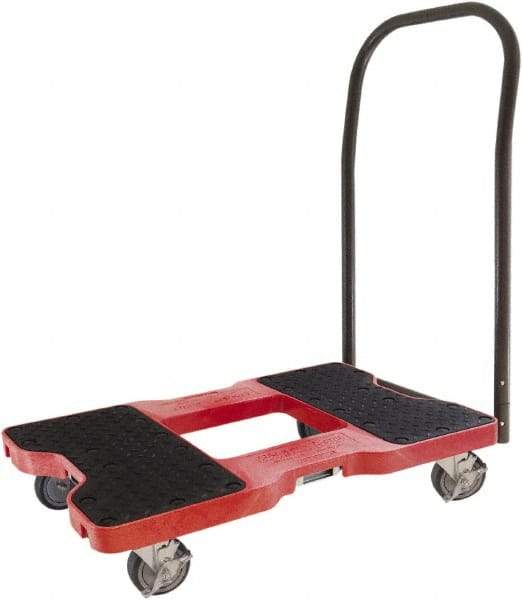 Snap-Loc - 1,500 Lb Capacity Steel Convertible Hand Truck - Polyethylene/Polypropylene Plastic Deck, 20-1/2" OAW, 32" Platform Length x 7" Platform Height, Polyurethane Casters - Benchmark Tooling