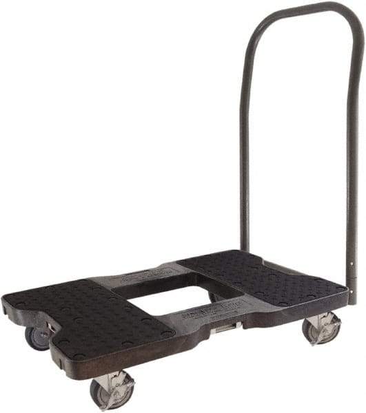 Snap-Loc - 1,500 Lb Capacity Steel Convertible Hand Truck - Polyethylene/Polypropylene Plastic Deck, 20-1/2" OAW, 32" Platform Length x 7" Platform Height, Polyurethane Casters - Benchmark Tooling