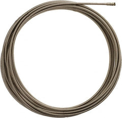 Milwaukee Tool - 3/8" x 50' Drain Cleaning Machine Cable - Inner Core, 1-1/4" to 2-1/2" Pipe, Use with Milwaukee Drain Cleaning Tools - Benchmark Tooling