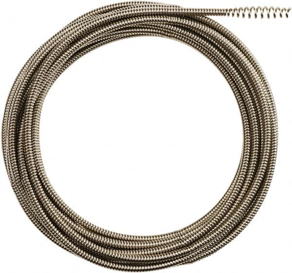 Milwaukee Tool - 1/4" x 25' Drain Cleaning Machine Cable - Inner Core Bulb Auger, 1-1/4" to 2-1/2" Pipe, Use with Milwaukee Drain Cleaning Tools - Benchmark Tooling