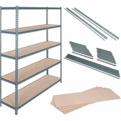 Value Collection - 24" Wide, 18 High, Open Shelving Accessory/Component - 16 Gauge Steel, Powder Coat Finish, Use with Boltless Storage Rack - Benchmark Tooling