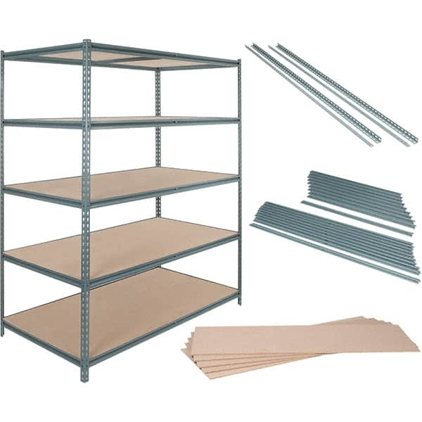 Value Collection - 72" Wide, 36 High, Open Shelving Accessory/Component - Particle Board, Use with Boltless Storage Rack - Benchmark Tooling