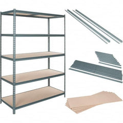 Value Collection - 60" Wide, 36 High, Open Shelving Accessory/Component - Particle Board, Use with Boltless Storage Rack - Benchmark Tooling