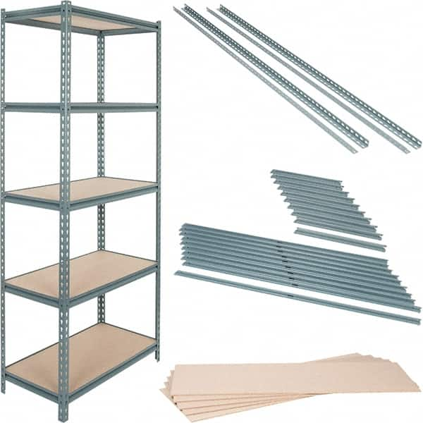 Value Collection - 72" Wide, 36 High, Open Shelving Accessory/Component - Particle Board, Use with Boltless Storage Rack - Benchmark Tooling