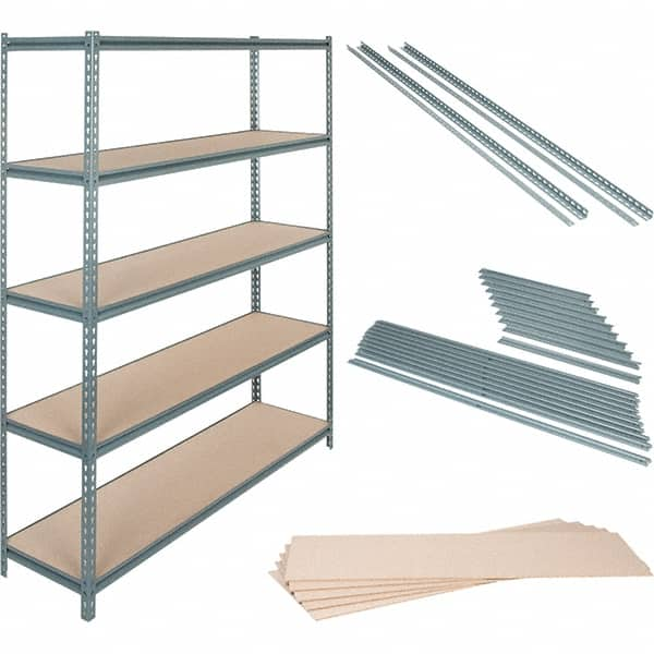 Value Collection - 72" Wide, 26 High, Open Shelving Accessory/Component - 16 Gauge Steel, Powder Coat Finish, Use with Boltless Storage Rack - Benchmark Tooling