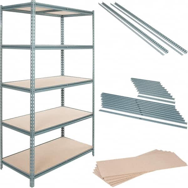 Value Collection - 48" Wide, 36 High, Open Shelving Accessory/Component - Particle Board, Use with Boltless Storage Rack - Benchmark Tooling