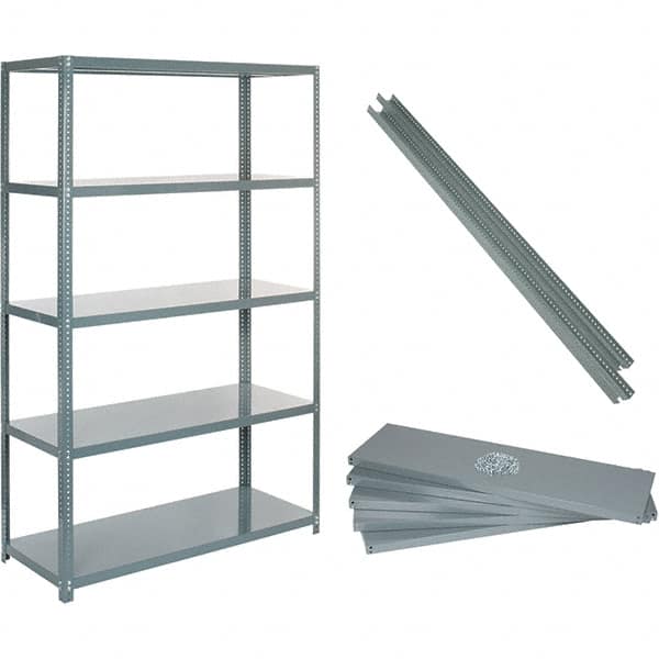 Value Collection - 60" Wide, 1-15/16 High, Open Shelving Accessory/Component - 14 Gauge Steel, Powder Coat Finish, Use with High Capacity Storage Racks - Benchmark Tooling