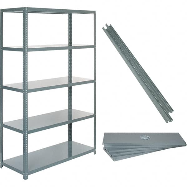 Value Collection - 60" Wide, 1-15/16 High, Open Shelving Accessory/Component - 14 Gauge Steel, Powder Coat Finish, Use with High Capacity Storage Racks - Benchmark Tooling